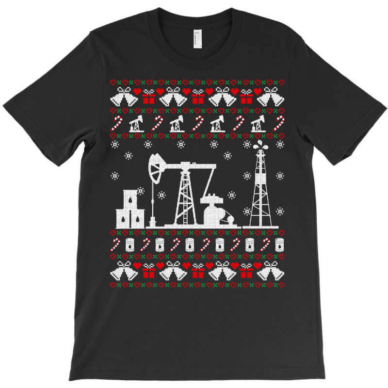 Merry Fracking Christmas Oilfield Oil Ugly Christmas Sweater Long Slee T-shirt | Artistshot