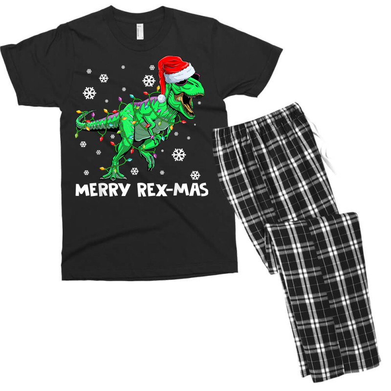 Merry Rexmas Funny Santa Dinosaur Christmas Pajamas Family T Shirt Men's T-shirt Pajama Set | Artistshot