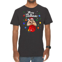 Merry Slothmas Christmas Pajama Cute Sloth Team Trending T Shirt Vintage T-shirt | Artistshot