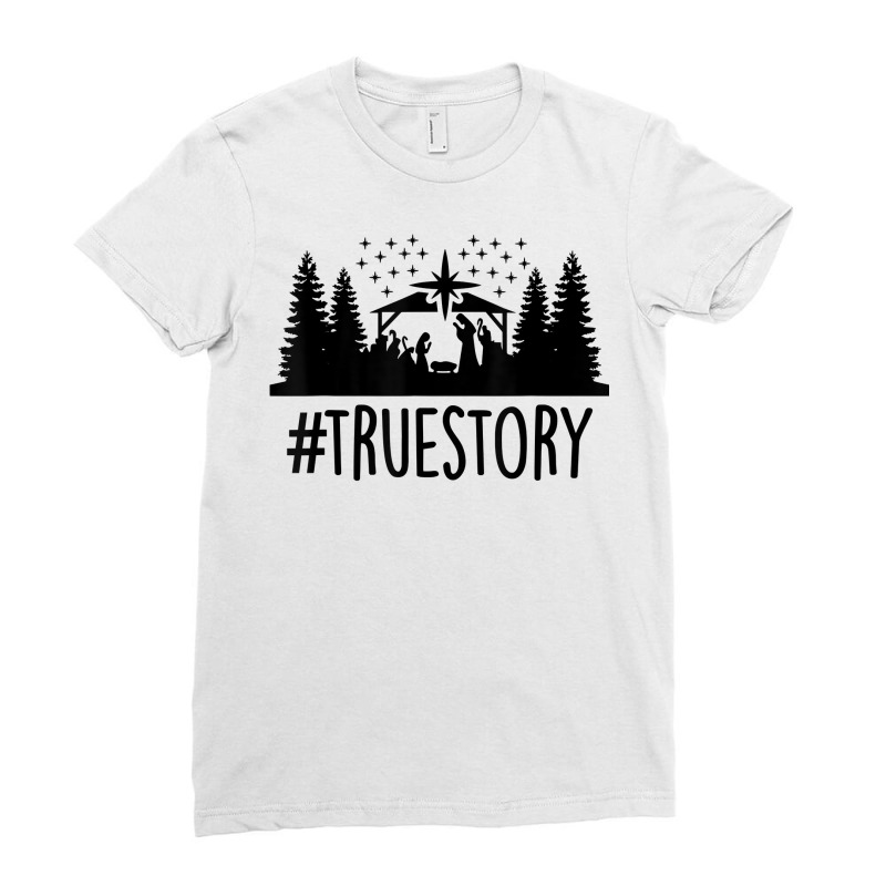 True Story Merry Christmas Jesus Retro Mens Womens T Shirt Ladies Fitted T-Shirt by ayedencoplon | Artistshot