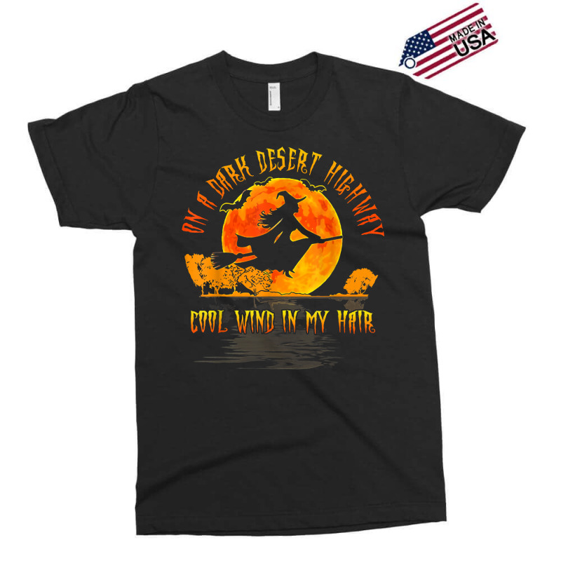 On The Dark Desert Highway Witch Riding Broom Night Hippies T Shirt Exclusive T-shirt | Artistshot