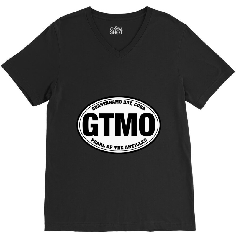 Gtmo Im Oval V-neck Tee | Artistshot