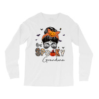 One Spooky Grandma Messy Bun Grandma Pumpkin Halloween T Shirt Long Sleeve Shirts | Artistshot