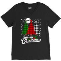 Plaid Merry Christmas Tree Buffalo Matching Family Xmas T Shirt V-neck Tee | Artistshot