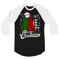 Plaid Merry Christmas Tree Buffalo Matching Family Xmas T Shirt 3/4 Sleeve Shirt | Artistshot