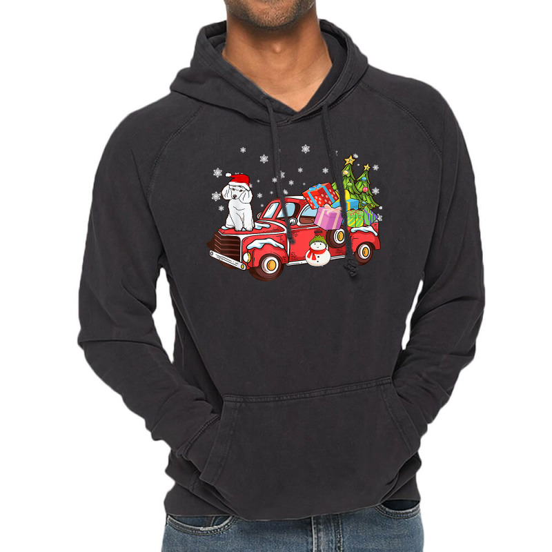 Poodle Riding Red Truck Merry Christmas Dog Lover Gifts T Shirt Vintage Hoodie | Artistshot