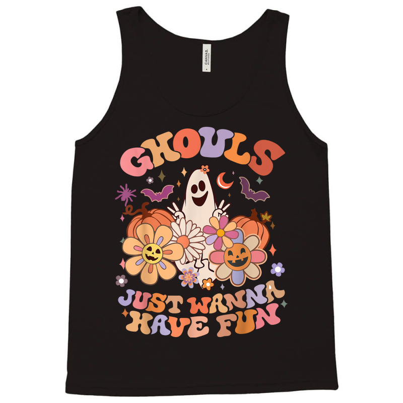 Retro Groovy Halloween Women Men Ghouls Just Wanna Have Fun T Shirt Tank Top | Artistshot