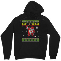 Santa Claus Dabbing Playing Hockey Around Snow Merry Xmas Long Sleeve Unisex Hoodie | Artistshot