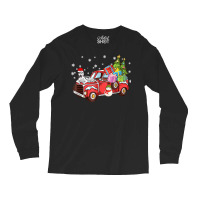 Siberian Husky Riding Red Truck Merry Christmas Dog Lover T Shirt Long Sleeve Shirts | Artistshot