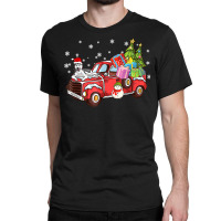 Siberian Husky Riding Red Truck Merry Christmas Dog Lover T Shirt Classic T-shirt | Artistshot