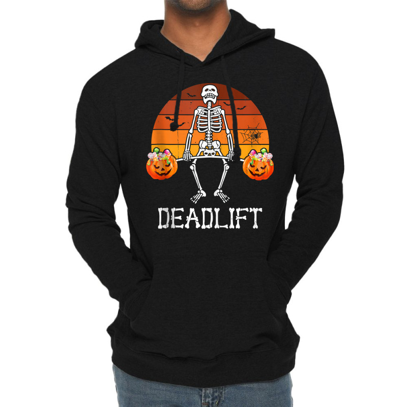 Skeleton Dead Lift Candy Buckets Gym Workout Halloween Tank Top Lightweight Hoodie | Artistshot