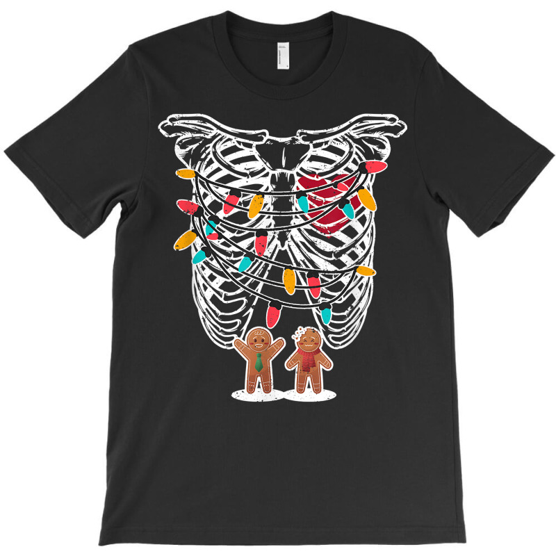 Skeleton Heart Rib Cage X Ray Gingerbread Christmas Lights T Shirt T-shirt | Artistshot