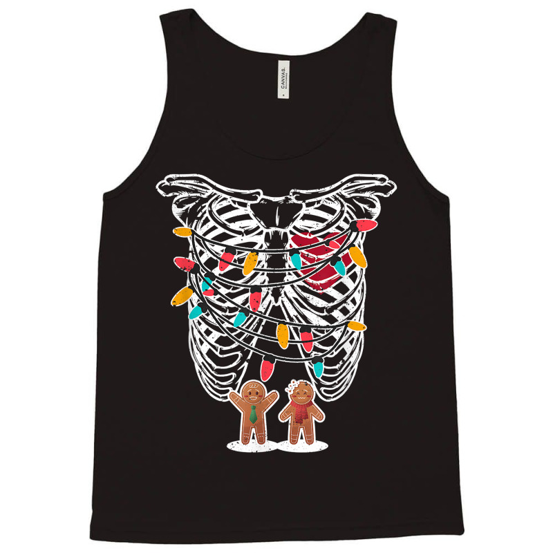 Skeleton Heart Rib Cage X Ray Gingerbread Christmas Lights T Shirt Tank Top | Artistshot