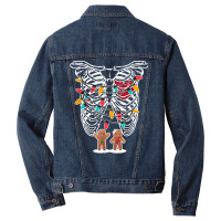 Skeleton Heart Rib Cage X Ray Gingerbread Christmas Lights T Shirt Men Denim Jacket | Artistshot