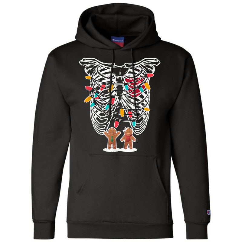 Skeleton Heart Rib Cage X Ray Gingerbread Christmas Lights T Shirt Champion Hoodie | Artistshot