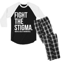 Fight The Stigma Mental Health Awareness Men's 3/4 Sleeve Pajama Set | Artistshot