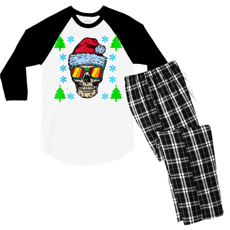 Stylish Ugly Christmas Santa Claus Xmas Party Tank Top Men's 3/4 Sleeve Pajama Set | Artistshot