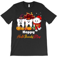 Teeth Hallothanksmas Halloween Thanksgiving Christmas Dental T Shirt T-shirt | Artistshot