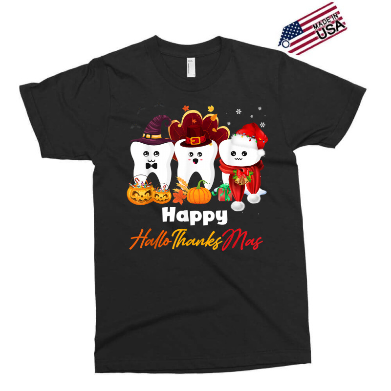 Teeth Hallothanksmas Halloween Thanksgiving Christmas Dental T Shirt Exclusive T-shirt | Artistshot