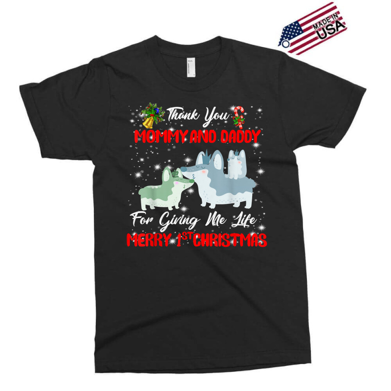 Thanks Mom And Dad And Merry First Christmas To Dog Love T Shirt Exclusive T-shirt | Artistshot