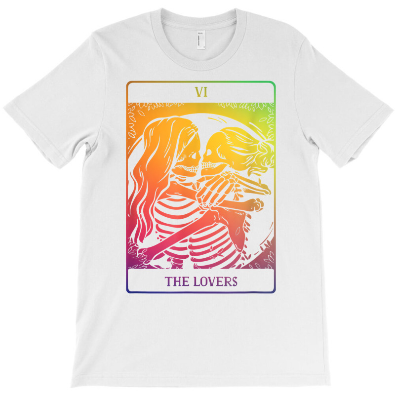 The Lovers Tarot Card Rainbow Occult Goth Lesbian Skeleton T Shirt T-shirt | Artistshot