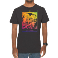 The Lovers Tarot Card Rainbow Occult Goth Lesbian Skeleton T Shirt Vintage T-shirt | Artistshot