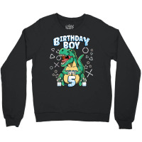 5th Birthday Boy Video Games Gamer Gaming 5 Year Old T Shirt Crewneck Sweatshirt | Artistshot