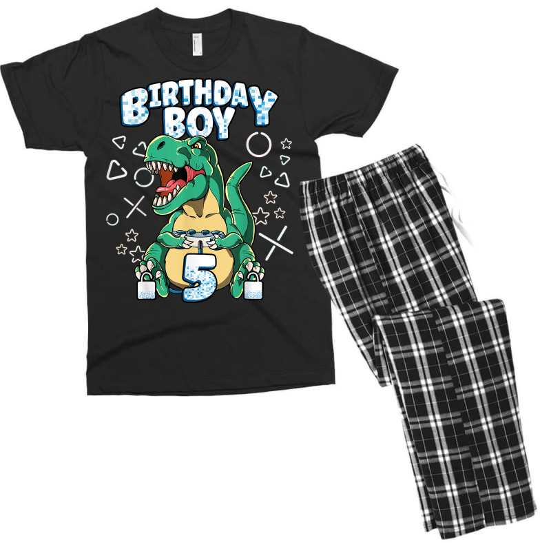 5th Birthday Boy Video Games Gamer Gaming 5 Year Old T Shirt Men's T-shirt Pajama Set | Artistshot