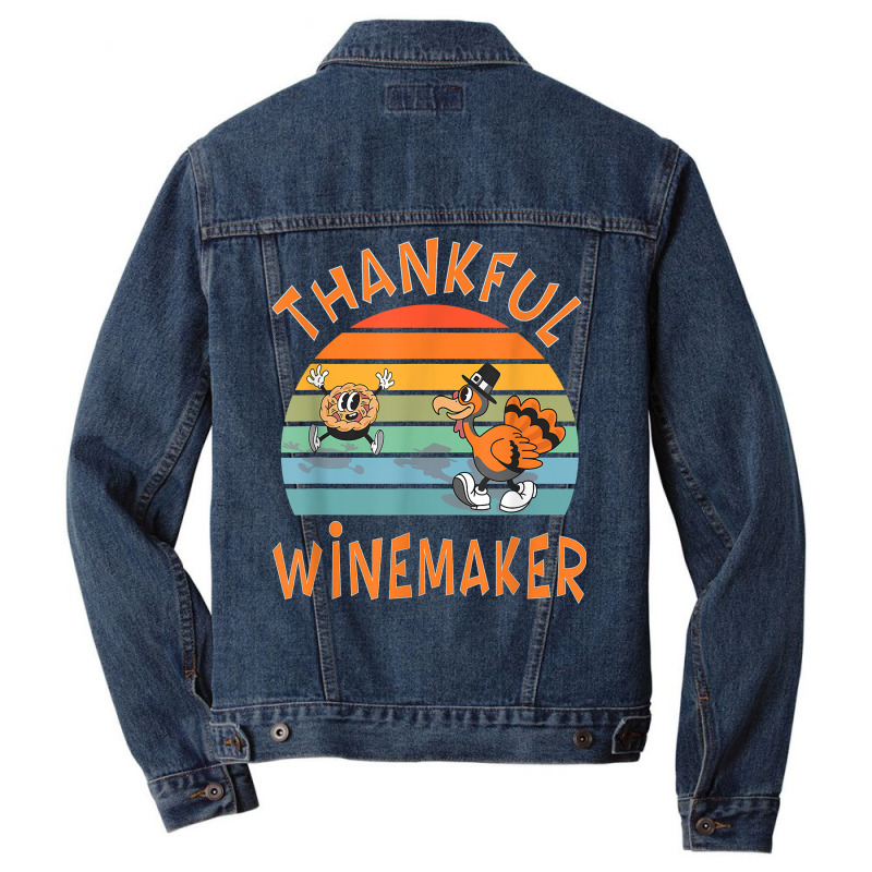 Winemaker Job Funny Thanksgiving T Shirt Men Denim Jacket | Artistshot