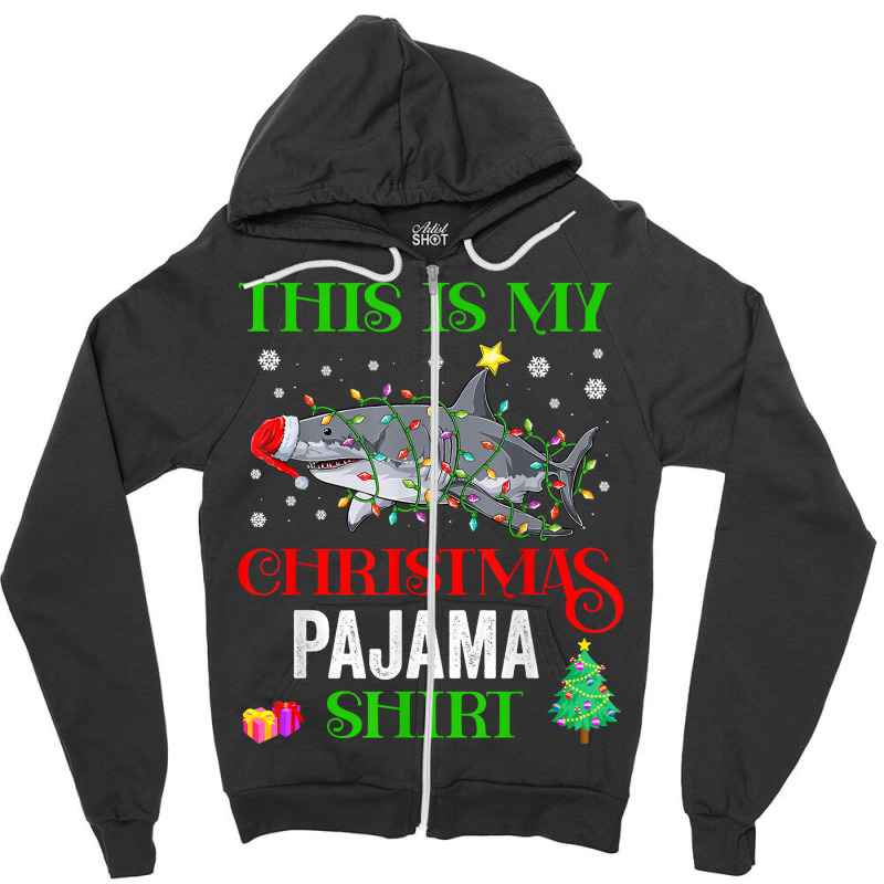 This Is My Fishing Christmas Pajama Merry Fishmas Fisherman T Shirt Zipper Hoodie | Artistshot