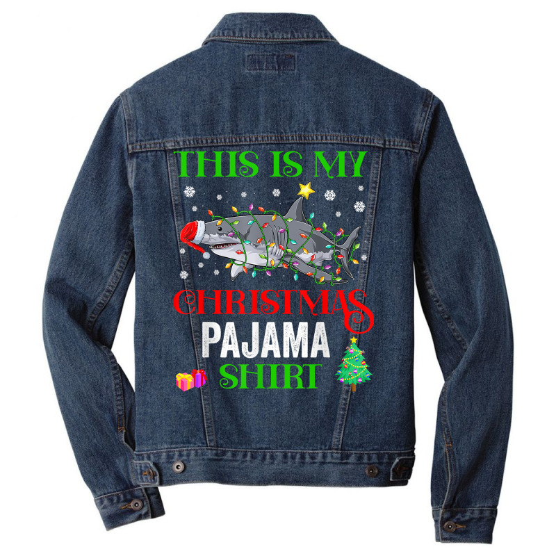 This Is My Fishing Christmas Pajama Merry Fishmas Fisherman T Shirt Men Denim Jacket | Artistshot