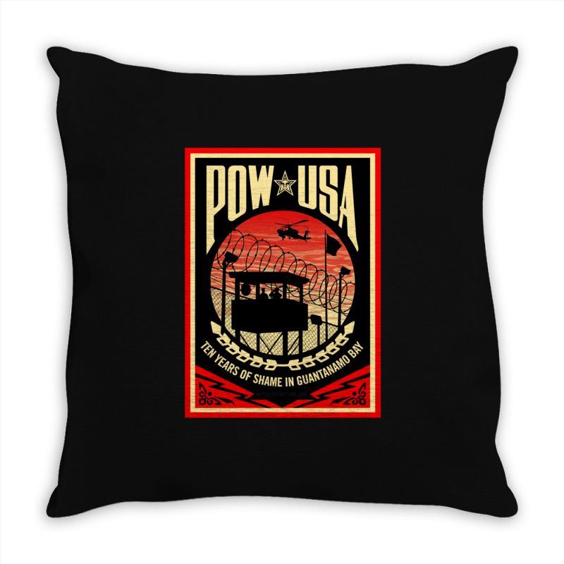 Pow Usa Guantanamo Bay Throw Pillow | Artistshot