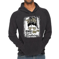 80 Years Old Messy Bun Leopard Omg It's My 80th Birthday T Shirt Vintage Hoodie | Artistshot