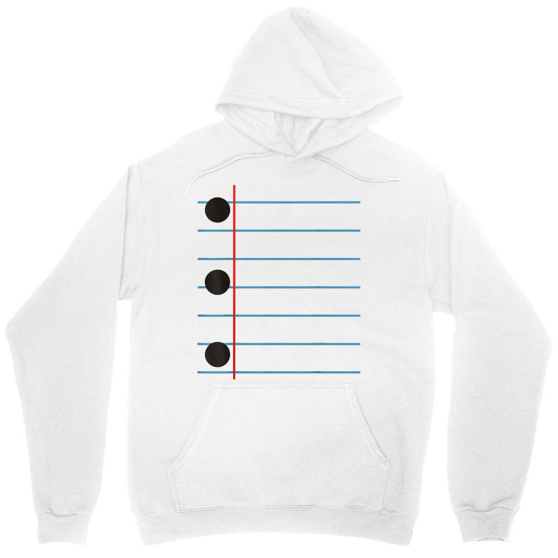 Three Hole Punch College Ruled Paper Costume T Shirt Unisex Hoodie | Artistshot