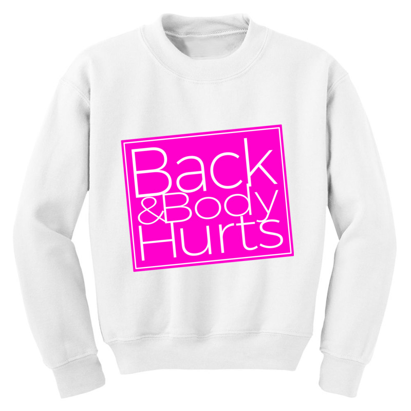 Back & Body Hurts Funny Navy Yoga Work Out Long Sleeve T Shirt Youth Sweatshirt by cm-arts | Artistshot