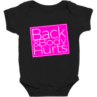 Back & Body Hurts Funny Navy Yoga Work Out Long Sleeve T Shirt Baby Bodysuit | Artistshot