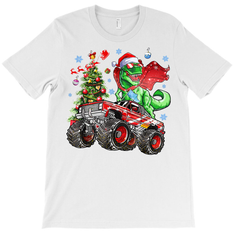 Christmas Tree Dinosaur Riding Monster Truck Christmas T Shirt T-shirt | Artistshot