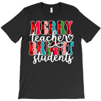 Groovy Plaid Merry Teacher Bright Students Christmas Teacher T Shirt T-shirt | Artistshot