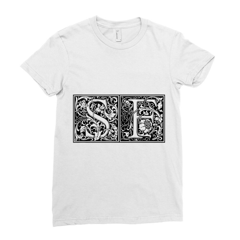 Sf   Initials S F Name Surname Onomastics Onomatology Tank Top Ladies Fitted T-Shirt by cm-arts | Artistshot