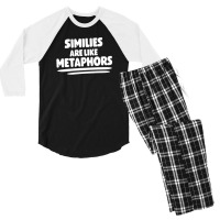 Literary Work Poem Poetry Similies Are Like Metaphors Men's 3/4 Sleeve Pajama Set | Artistshot