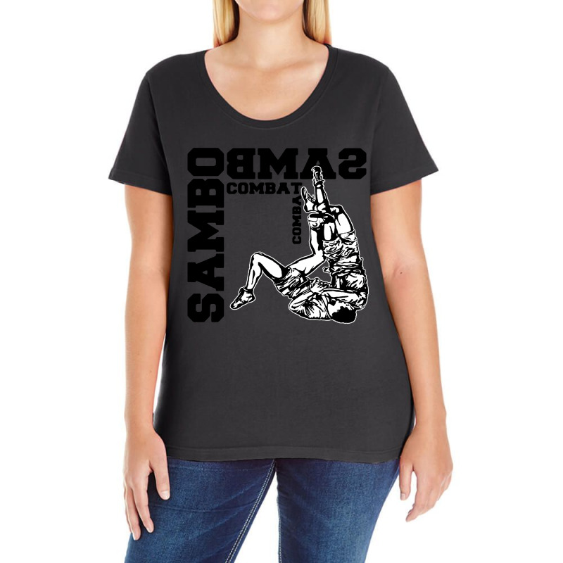 Sambo Martial Art Ladies Curvy T-Shirt by Bull Tees | Artistshot