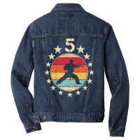 Kids 5 Year Old Taekwondo Birthday Fifth 5th Birthday Boy Girl T Shirt Men Denim Jacket | Artistshot