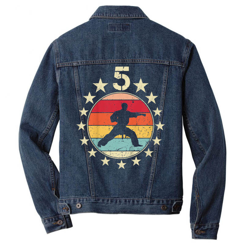 Kids 5 Year Old Taekwondo Birthday Fifth 5th Birthday Boy Girl T Shirt Men Denim Jacket | Artistshot