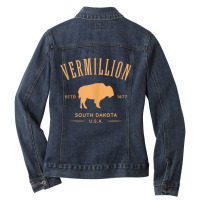 Vermillion South Dakota Bison Design Tank Top Ladies Denim Jacket | Artistshot