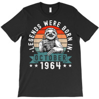 Legends Were Born In October 1964 Funny Sloth Birthday T Shirt T-shirt | Artistshot