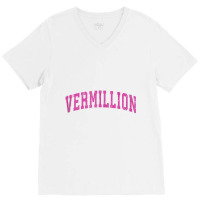 Vermillion South Dakota Sd Vintage Sports Design Pink Design Tank Top V-neck Tee | Artistshot