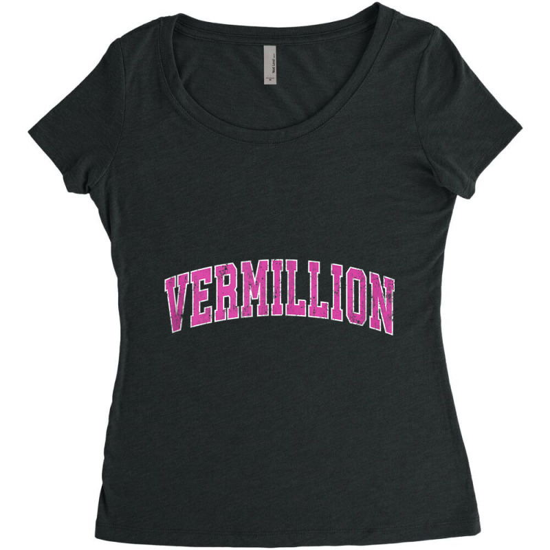 Vermillion South Dakota Sd Vintage Sports Design Pink Design Tank Top Women's Triblend Scoop T-shirt by cm-arts | Artistshot