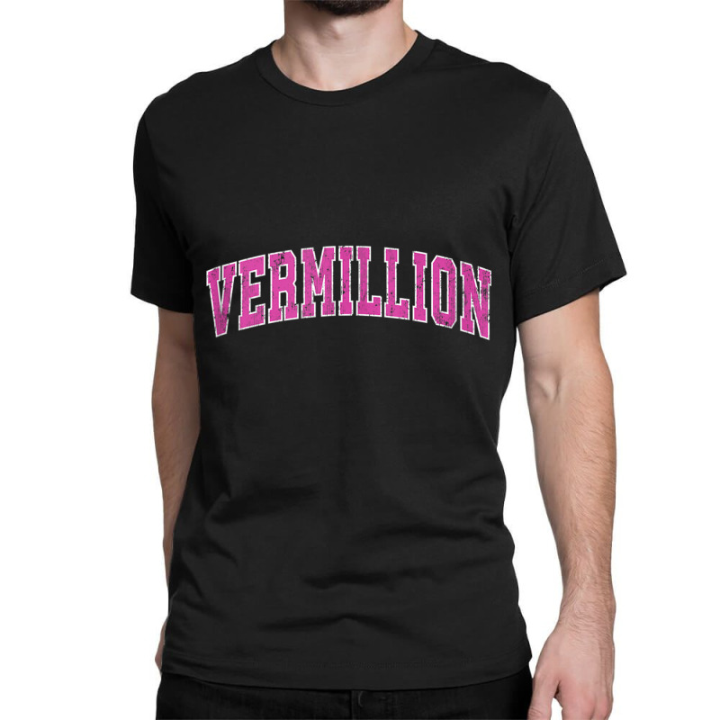 Vermillion South Dakota Sd Vintage Sports Design Pink Design Tank Top Classic T-shirt by cm-arts | Artistshot