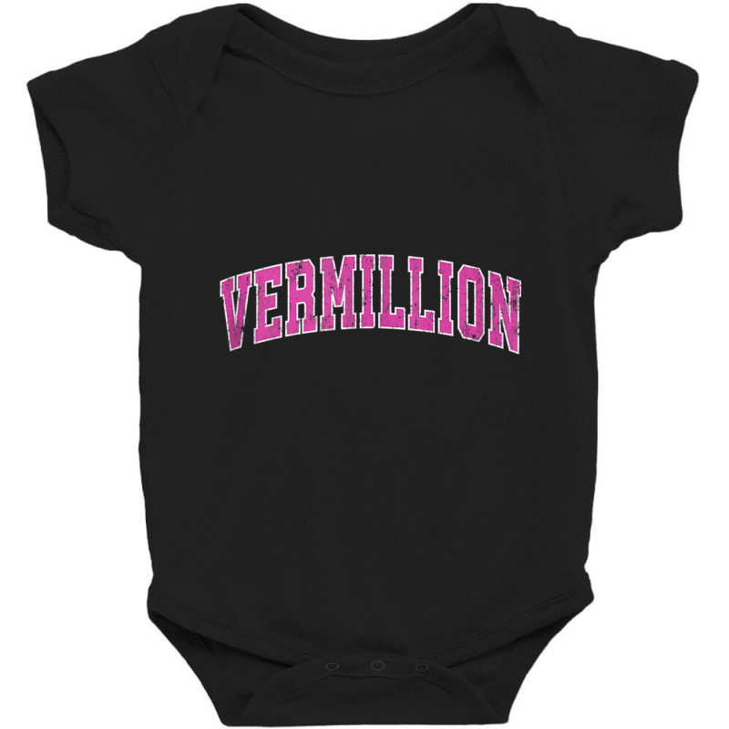 Vermillion South Dakota Sd Vintage Sports Design Pink Design Tank Top Baby Bodysuit by cm-arts | Artistshot