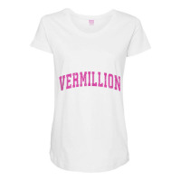 Vermillion South Dakota Sd Vintage Sports Design Pink Design Tank Top Maternity Scoop Neck T-shirt | Artistshot